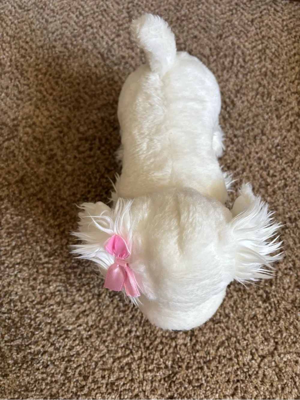 10” Battat Yorkie Maltese Puppy Dog Plush Pink Bow